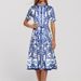 Spring Fashion: Retro Courtly Style Dress With Slimming Waistline, Versatile Short-Sleeved Print_ecoleips.com