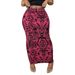 Slim Fit Fishtail Midi Skirt For Women Mesh Tufted Paisley Print Spring Summer_ecoleips.com