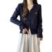 Real Shot Of Foreign Trade European American Embroidered Zip-up Hoodie For Women, Spring And Autumn Thin Short Slim-fit_ecoleips.com