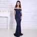 Women's dress sexy sequined tube top floor-length banquet party evening dress fishtail long skirt_ecoleips.com