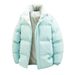 Women's Clothing Winter Puffer Jacket With Stand Collar, Trendy Short Coat For Couples, Thickened Casual Unisex Outerwear, Stylish And Versatile_ecoleips.com