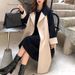 "Trendy Wool-Like Trench Coat For Women – Mid-Length Polyester Blend Overcoat With Polo Collar, Slim-Fit & Versatile (Multiple Colors)"_ecoleips.com