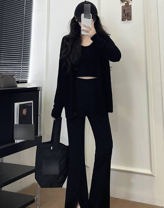 Black Flared Dress Pants For Women – High-Waisted Office Trousers With Horsehoof Hem (S-XXL, Split/No-Split/Fleece Options)_ecoleips.com
