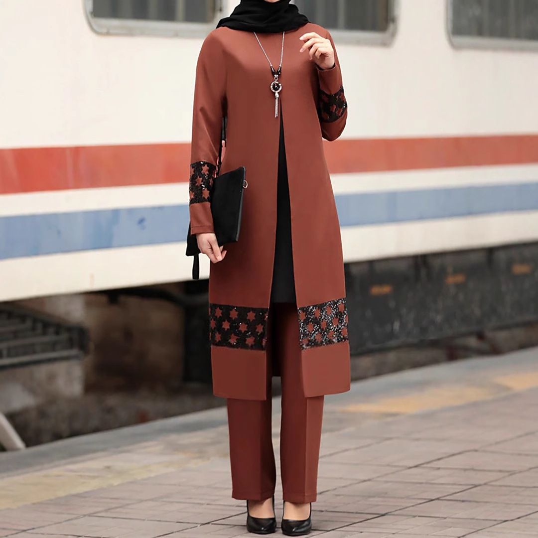 Modest Set Stylish 2-Piece Outfit Set – Trendy Coordinated Top & Bottom For Effortless Chic_ecoleips.com