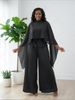 Women's Clothing Chiffon Pleated Two Piece High Waisted Wide Leg Pleated Pants One Size Fits All Multiple Colors Lightweight African European Style_ecoleips.com