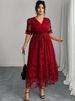 Plus-size Women's Butterfly Mesh Ruffle Sleeve Elegant Dress_ecoleips.com