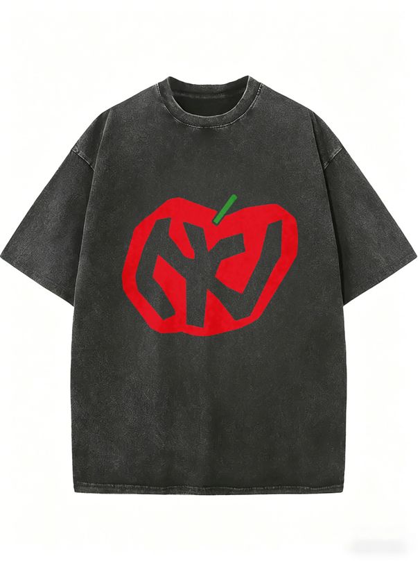 Women's Classic Washed Tee, Loose Fit Streetwear Top For Daily Outfits_ecoleips.com