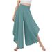 Aria Basics Cross-border European And American Solid Color Elegant Commuting Slightly Flared High-Waisted Loose_ecoleips.com