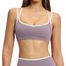 Women's Color Blocked Sports Bra Quick Drying Cross Back Fitness Vest Nude Feel Tight Fitting For Running And Fitness 9238_ecoleips.com