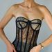 Women's Strapless Bustier Top – Lace-Up Back Corset With Peony Lace & Underwire For Sexy Outerwear_ecoleips.com