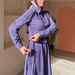Muslim Dress Women Modest Muslim Women's Long Sleeve Dress With Polo Collar – Elegant A-Line Maxi Dress For Middle East & Southeast Asia (Brown, Black, Purple, Green)_ecoleips.com