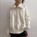 Aria Basics Aria Basics Cross-Border European And American Autumn Winter Y2K Solid Color Loose Turn-Down Collar Coat Women Lazy Knitted_ecoleips.com