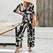 Women's Bohemian Resort Style Printed Shirt And Pants Set Casual Spring Summer Fashion_ecoleips.com