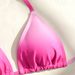 Women's Clothing Three Piece Bikini Set Swimwear With Cross Hair Ribbon Gradient Color Apron Sexy Vacation Look_ecoleips.com
