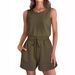 Women's Clothing Fashion Sports Drawstring Vest Jumpsuit Shorts Fitness Clothes_ecoleips.com