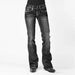 Retro Flare Jeans – Mid-Rise Stretch Bootcut Denim Pants For Women (Vintage Wash, Curve-Hugging Silhouette)_ecoleips.com