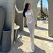 Women's Clothing Summer New Sexy Girl Slim Mesh Perspective One Shoulder Long Sleeve Long Dress_ecoleips.com