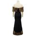 Women's Off-Shoulder Dress With Leopard Print Fur Collar Fishtail European And American Fashion_ecoleips.com
