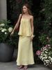 New Cross-border Solid Color 2 Piece Outfits, Sleeveless Cami Top & Long Maxi Skirt Matching Set, Ideal For Beach, Vacation & Casual Daily Wear_ecoleips.com