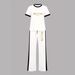 Women's Clothing Summer New Arrival Gold Foil Letter Print Two Piece Set For Women Unique Casual Versatile Slimming Flattering 8002 Print_ecoleips.com