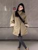 girl European Style Stand Collar Fleece Lined Cotton Jacket For Women 2024 Winter New Workwear Thickened Warm Lamb Wool_ecoleips.com