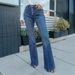 Women's Classic Straight Leg Jeans – Button-Fly Denim Pants With Comfort Fit & Bluish Wash_ecoleips.com