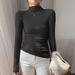 2025 Beer Half High Collar Base Shirt Women's Long Sleeved T-Shirt 2025 Autumn And Winter New Slim Fit Inner Layer Heating_ecoleips.com