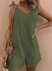 Women's Clothing Women's Sleeveless Jumpsuits Loose Fitting Overalls With Bamboo Jointed Cotton And Linen Pockets_ecoleips.com