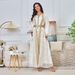 Women's Clothing Two Piece Embroidered Beaded Lace Robe Abaya Dubai Women's Long Skirt_ecoleips.com