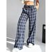 Women’s Clothing New Youth Fashion Casual Pants Elastic Waist Camouflage Print Slim Wide Leg Mopping Pants_ecoleips.com