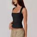 Women's Clothing Camisole Vest Hot Girl Fashion Camisole Style Autumn Square Collar Top Milk Silk_ecoleips.com