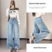 Stylish Straight-leg Jeans With Sparkling Rhinestones For Women, Spring And Autumn, American Style, High-waisted,_ecoleips.com