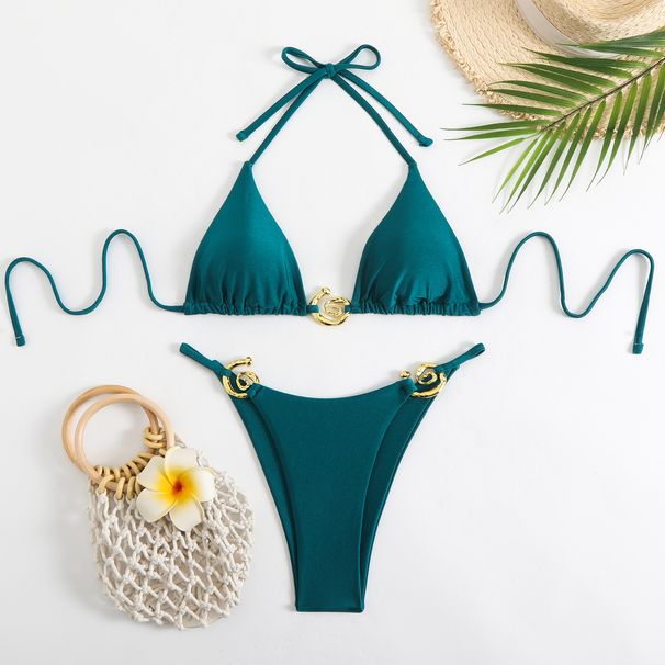 Women's Clothing New Two Piece Solid Color Bikini_ecoleips.com