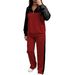 Women's Elegant Sportswear Set Casual Lapel Top Wide Leg Pants Loose Fit Autumn Winter Outfit_ecoleips.com