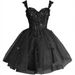 Off The Shoulder Shimmering Tulle Evening Gown Halter Top 3D Butterfly Short Ball Gown Sequined Coming Of Age Spring Style Women's Party Wear_ecoleips.com