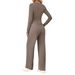 Autumn Women's Comfortable And Casual Solid Color Slimming And Versatile Drawstring Fashion Set_ecoleips.com