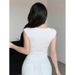 Women's Clothing Simple Casual Slim Bottom Collar Straight Shoulder Hot Girl Top Versatile T Shirt_ecoleips.com