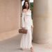 Women's Clothing Summer Fashion Temperament One Shoulder Long Skirt Sexy Backless Pleated Slim Dress Female_ecoleips.com