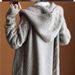 Korean Style Oversized Hooded Cardigan For Women - Cozy Long Loose Fit Cable Knit Sweater_ecoleips.com