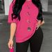 Summer Women's Casual And Fashionable Moon Print Loose T-shirt+shorts Two-piece Sportswear Suitable For Daily Wear-111_ecoleips.com