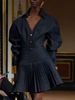 Elegant Australian Fashion Show Two Piece Set For Women Summer Style Single Breasted Top High Waisted Pleated Skirt_ecoleips.com