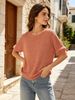 Loose Soft Breathable Half Sleeve Knit Top_ecoleips.com