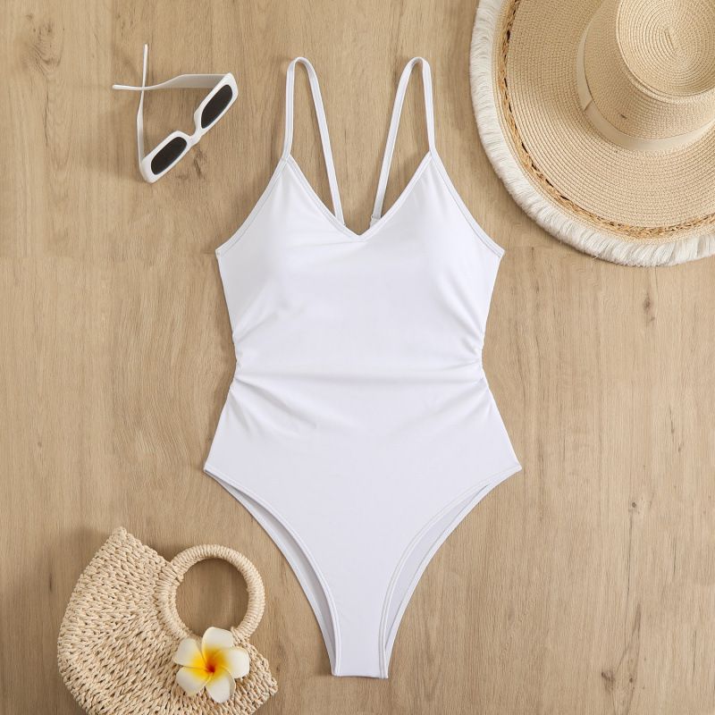 Women's Sexy One-Piece Swimsuit – High-Cut Backless Monokini In Hot Pink/Navy/White/Black_ecoleips.com