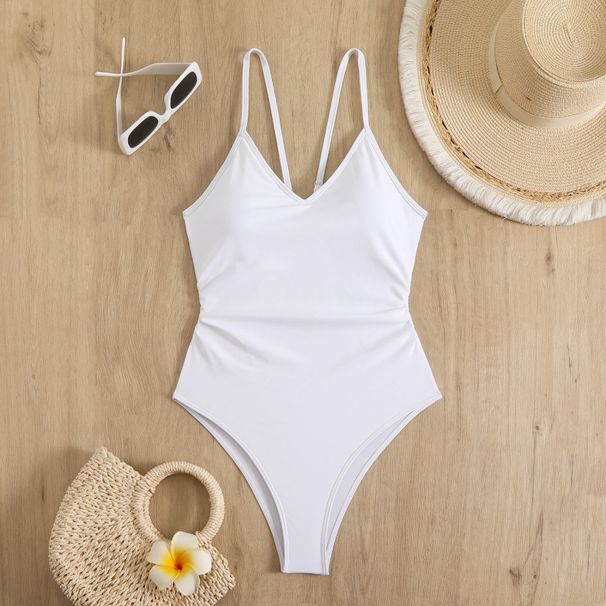 Women's Sexy One-Piece Swimsuit – High-Cut Backless Monokini In Hot Pink/Navy/White/Black_ecoleips.com