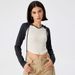 Voya Women's Spring And Summer New Hooded Patchwork Contrasting Irregular Slim Fit Long Sleeved T-shirt Top_ecoleips.com