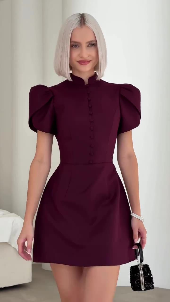 European-Style Tailored Blazer For Women – Slim Fit Single-Breasted Button Jacket (Burgundy/Black) | Office-to-Outing Versatility_ecoleips.com