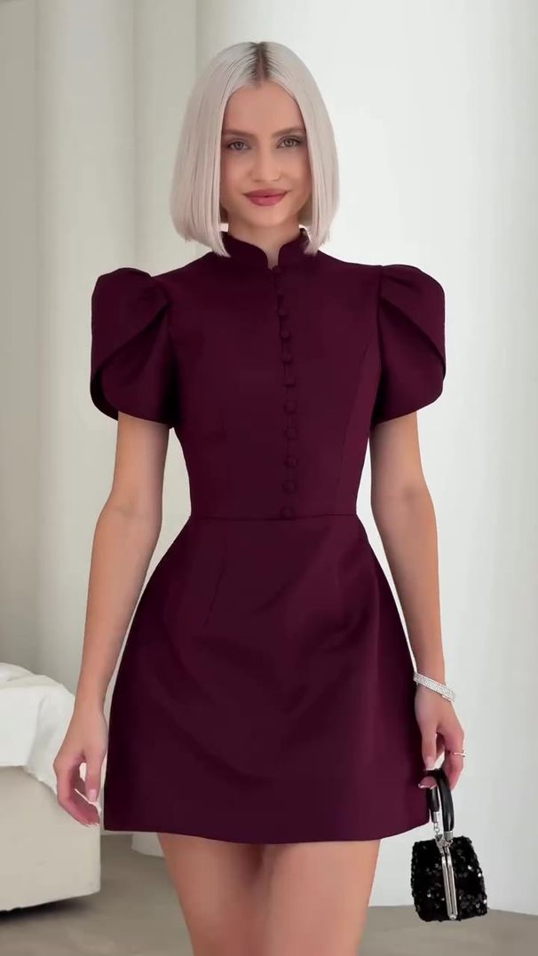 European-Style Tailored Blazer For Women – Slim Fit Single-Breasted Button Jacket (Burgundy/Black) | Office-to-Outing Versatility_ecoleips.com