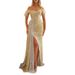 Women's Clothing spring new women's clothing new product V neck dress slim slit long skirt_ecoleips.com