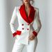 Contemporary Two-Tone Women's Suit Set - Blazer & Trousers For Office & Evening (S-Xxl) Global Fit Standards_ecoleips.com