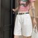 White High-Waisted Denim Shorts for Women Loose Straight Leg Versatile plus Size Wide Leg Pants for Curvy New Summer Style_ecoleips.com